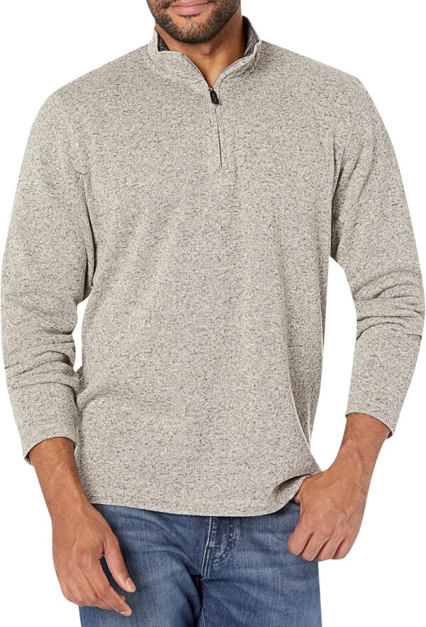 Wrangler Authentics Men's Long Sleeve Fleece Quarter-Zip Sweater