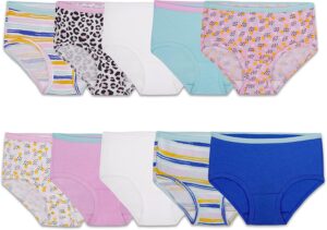 Fruit of the Loom Girls' Cotton Brief Underwear, Multipack