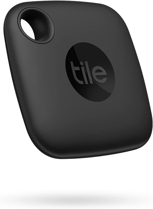 Tile Mate (2022) 1-Pack, Black. Bluetooth Tracker, Keys Finder and Item Locator; Up to 250 ft. Range. Up to 3 Year Battery. Water-Resistant. Phone Finder. iOS and Android Compatible