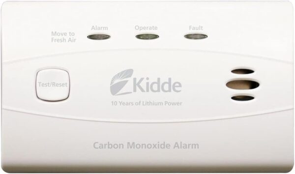 Kidde Carbon Monoxide Detector with 10-Year Battery, 3 LEDs, Replacement Indicator, Test-Reset Button, 2 Pack