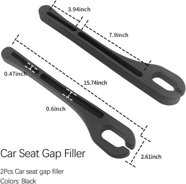 2PCS Car Seat Gap Filler Organizer with Phone Holder,[Upgrade Version] Car Seat Gap Organizer for Prevent Falling,Essential Car Accessories Car Side Seat Gap Filler (Black)