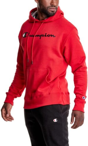 Champion Men's Hoodie, Powerblend, Fleece Men's Hoodie, Comfortable Men's Sweatshirt, Script Logo (Reg. or Big & Tall)