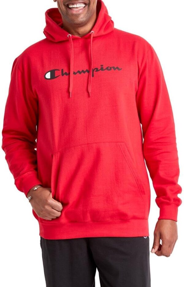 Champion Men's Hoodie, Powerblend, Fleece Men's Hoodie, Comfortable Men's Sweatshirt, Script Logo (Reg. or Big & Tall)