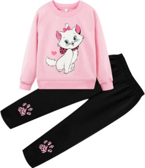 Little Girls Outfits 2 Piece Toddler Long Sleeve Sweatshirt Leggings Pants Fall Winter Clothing Set 2-10 Years