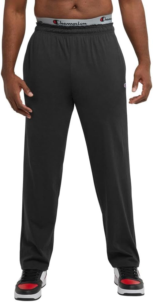 Champion Men's Pants, Lightweight Open-Hem Lounge Pants for Men, Jersey Pants (Reg. or Big & Tall)