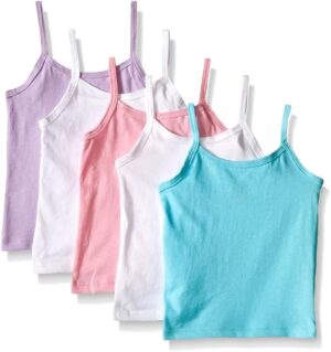 Hanes Girls' Camisole, 100% Cotton Tagless Cami, Toddler Sizing, Multiple Packs & Colors Available