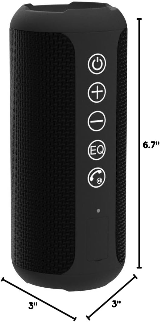 Ortizan Portable Bluetooth Speaker: IPX7 Waterproof, 24W Loud Sound, Deep Bass, Bluetooth 5.3, LED Lights, Wireless Stereo Pairing, 30H Playtime, for Home/Outdoor/Party/Beach, Birthday Gift (Black)