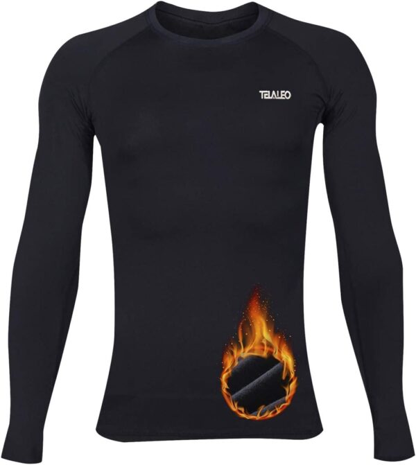 TELALEO Boys' Girls' Long Sleeve Compression Shirts Thermal Fleece Lined Kids Athletic Sports Tops Leggings Baselayer Set