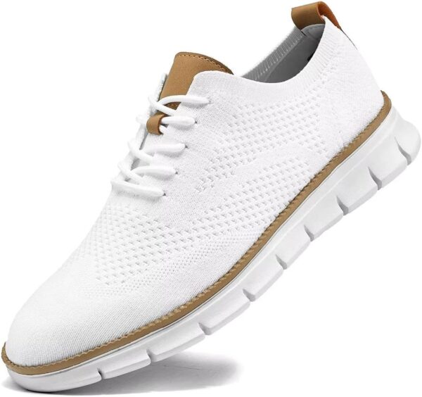 Men's Casual Dress Business Oxfords Shoes Breathable Knit Classic Leisure Fashion Sneakers Lightweight Comfortable Walking Shoes