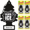 LITTLE TREES Air Fresheners Car Air Freshener. Hanging Tree Provides Long Lasting Scent for Auto or Home. Black Ice, 24 Air Fresheners