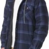 Wrangler Authentics Men's Long Sleeve Quilted Lined Flannel Shirt Jacket with Hood