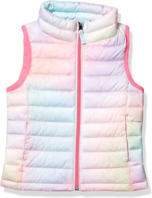 Amazon Essentials Girls and Toddlers' Lightweight Water-Resistant Packable Puffer Vest