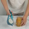 Otstar Jar Opener Bottle Opener and Can Opener for Weak hands, Seniors with Arthritis and Anyone with Low Strength, Mutil Jar Opener Get Lids Off Easily (Blue and Grey)