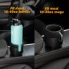 Car Cup Holder Expander, Cup Holder Extender for Car with Adjustable Base, Fits Yeti 24/36/46oz, Hydroflask 32/40oz, Large Bottles in 3"-3.9" (16-40oz)