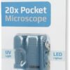 Carson MicroMini 20x Pocket Microscope, UV and LED Flashlight, Blue (MM-280B)