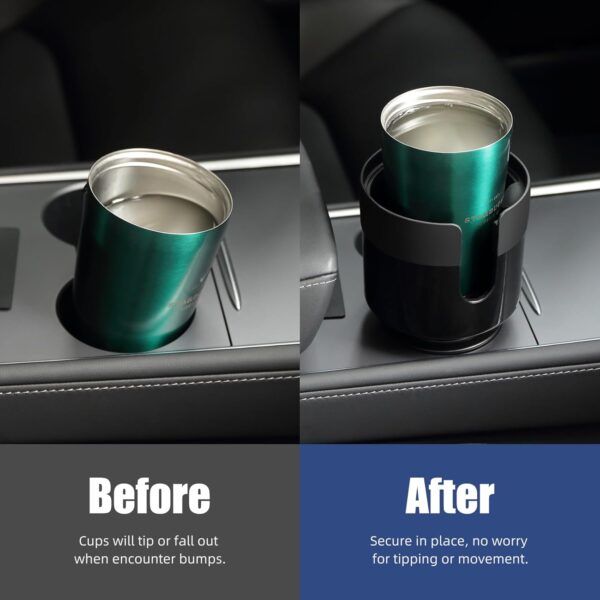 Car Cup Holder Expander, Cup Holder Extender for Car with Adjustable Base, Fits Yeti 24/36/46oz, Hydroflask 32/40oz, Large Bottles in 3"-3.9" (16-40oz)