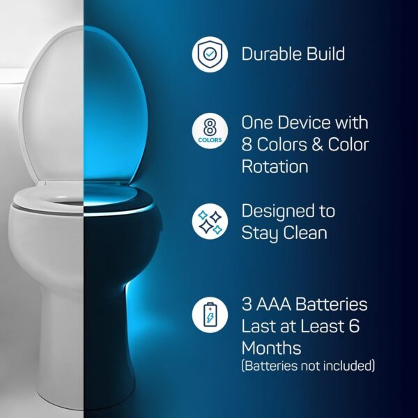 ToiLight The Original Toilet Bowl Night Light. Fun & Useful Bathroom Motion Sensor Tech Gadget. Funny Novelty Birthday Gift Idea. Stocking Stuffer for Him Her Guys Men Mom Brother