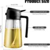 2 in 1 Glass Oil Sprayer & Dispenser, 470ml Glass Olive Oil Sprayer,Cooking Oil Sprayer,Salad,16oz Oil Sprayer for Oil Bottle - Kitchen Gadgets