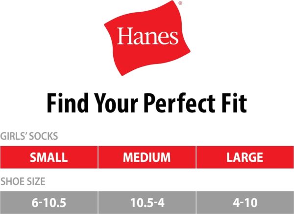 Hanes Girls' Cool Comfort Ankle, 12-Pair Pack Fashion Liner Socks