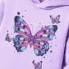 Toddler Girl Clothes-Butterfly Patterned Printed Hoodie & Sports Pants Set for Little Girls Size(3-7 T)