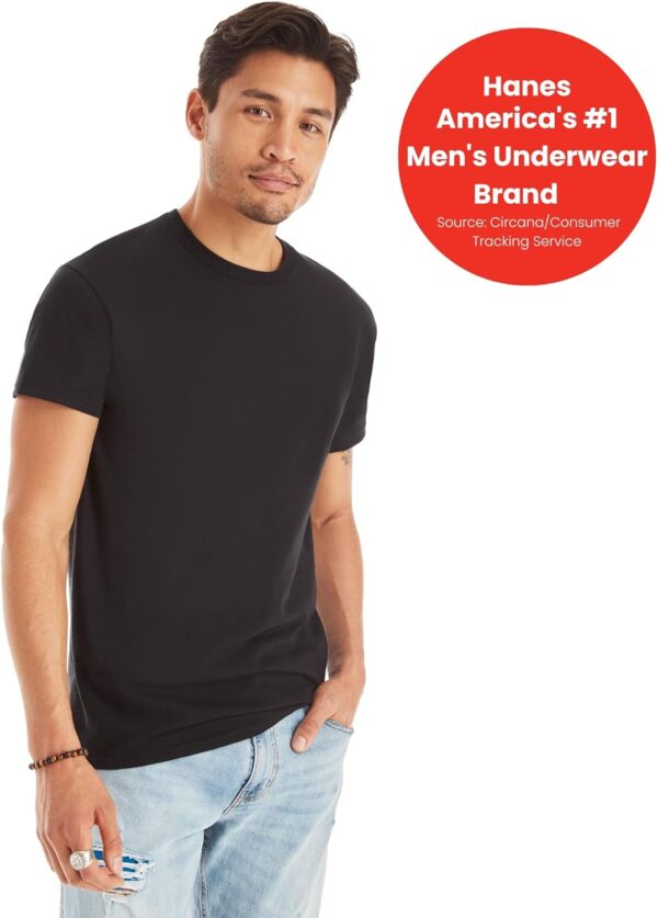 Hanes Men's Cotton, Moisture-Wicking Crew Tee Undershirts, Multi-Packs Available