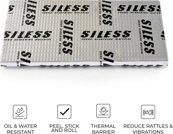 Siless 80 mil (2mm) 36 sqft (3.4 sqm) Car Sound Deadening mat - Butyl Automotive Sound Deadener - Noise Insulation and Vibration Dampening Material (36 sqft)