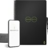 Rocketbook Core Reusable Spiral Notebook, Executive Size 6x8.8, Black - Dotted Pages, App-Connected, Erasable, Durable Cover, Ideal for School, Work, and Creative Projects