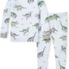 Burt's Bees Baby Baby Boys Pajamas, 2-Piece Long Sleeve Tee and Long Pant Cotton PJ Set, Sizes for 12 Months to 12 Years