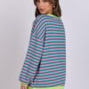 ANRABESS Women Striped Oversized Sweatshirt Long Sleeve Crewneck Shirts 2025 Fall Fashion Pullover Sweater Trendy Clothes