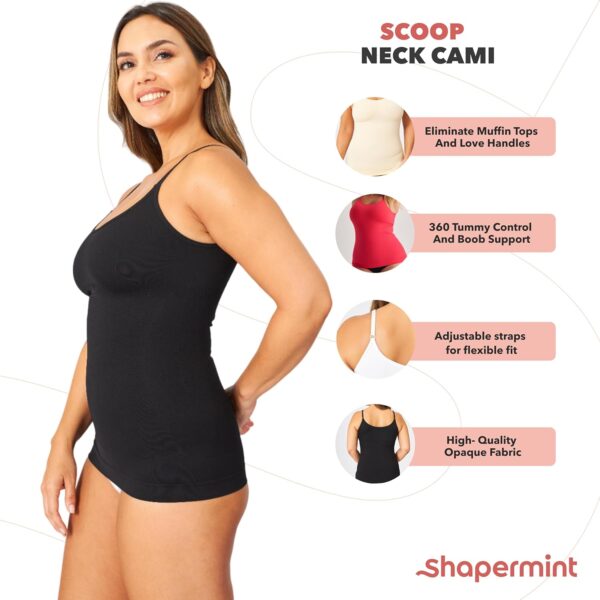 SHAPERMINT Womens Tops - High Compression Scoop Neck Cami - Tank Top for Women, Camisole for Women