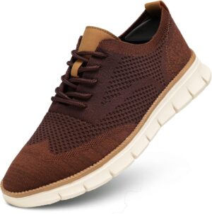 Men's Casual Dress Business Oxfords Shoes Breathable Knit Classic Leisure Fashion Sneakers Lightweight Comfortable Walking Shoes