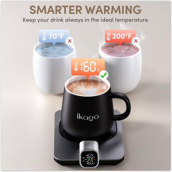 Smart Heated Coffee Mug Warmer & Mug Set - Heated Coffee Warmer with Auto Shut Off, 1°F Precise Temperature Control Coffee Warmer, Electric Mug Warmer for Desk, Birthday Gifts for Women and Men