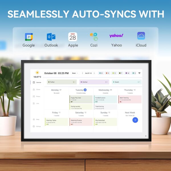 Calendar,Digital Calendar,15.6inch Large Digital Calendar FHD Resolution 1920 * 1080,Smart Touchscreen Interactive Display for Family Schedules - Wall Mount Included-32G&5G