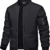 TACVASEN Men's Bomber Jacket Lightweight Casual Spring Fall Windbreaker Zip Up Coat with Pocket