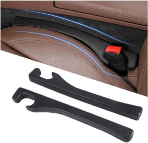 Car Seat Gap Filler 2 Pack, Universal Fit PU Leather Car Seat Gap Plug to Fill The Gap Between Seat and Console, Car Seat Crevice Blocker Stop Things from Dropping