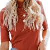 LIYOHON Womens Tops Dressy Casual Cute Tops Mock Turtleneck Business T Shirts Outfits 2025