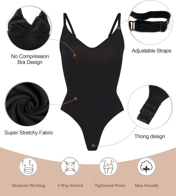 SHAPERX Women's Shapewear Bodysuit Tummy Control Body Shaper Seamless Sculpting Snatched Waist Body Suit