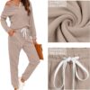 WIHOLL Two Piece Outfits for Women Lounge Sets Button Down Sweatshirt Sweatpants Sweatsuits Set with Pockets