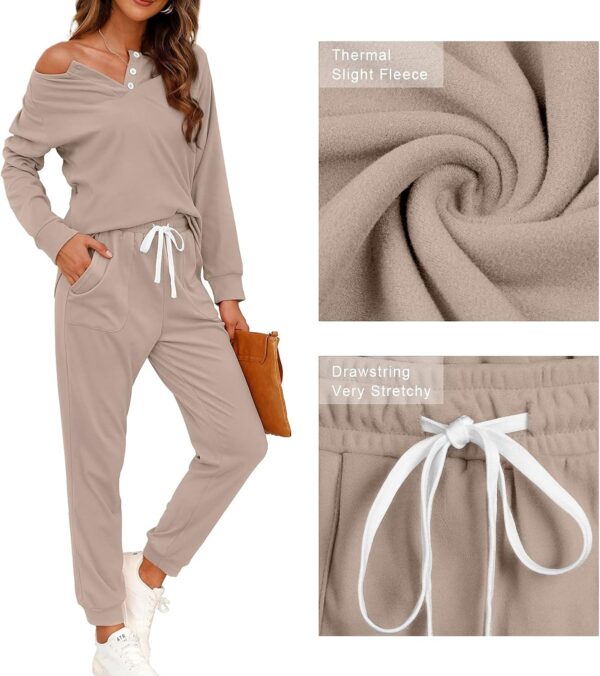 WIHOLL Two Piece Outfits for Women Lounge Sets Button Down Sweatshirt Sweatpants Sweatsuits Set with Pockets