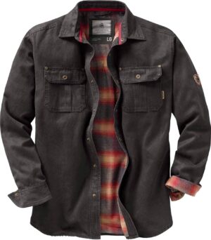 Legendary Whitetails Journeyman Shirt Jacket Flannel Lined Shacket for Men Water-Resistant Coat Rugged Fall Clothing