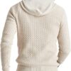 Zaitun Mens Hooded Sweatshirt Long Sleeve Solid Knitted Hoodie Pullover Sweater