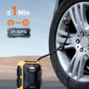 AstroAI Tire Inflator Air Compressor 12V DC Portable Air Compressor Car Accessories Auto Tire Pump 100PSI with LED Light Digital Air Pump for Car Tires Bicycles Other Inflatables