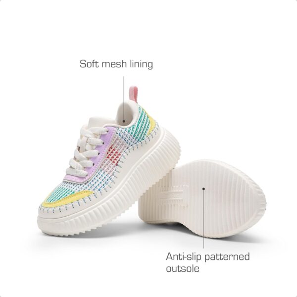 DREAM PAIRS Girls Shoes Sneakers Tennis Shoes Kids Fashion Platform Lightweight Lace Up Casual Walking Shoes