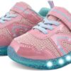 YESKIS Toddler Boys Girls Light Up Shoes LED Flashing Lightweight Mesh Breathable Adorable Running Sneakers for Toddler and Little Kid