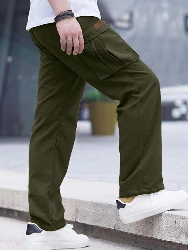 Comdecevis Men's Casual Cargo Pants Workout Joggers Stretch Sweatpants Hiking Drawstring Tactical Pants with Multi Pockets