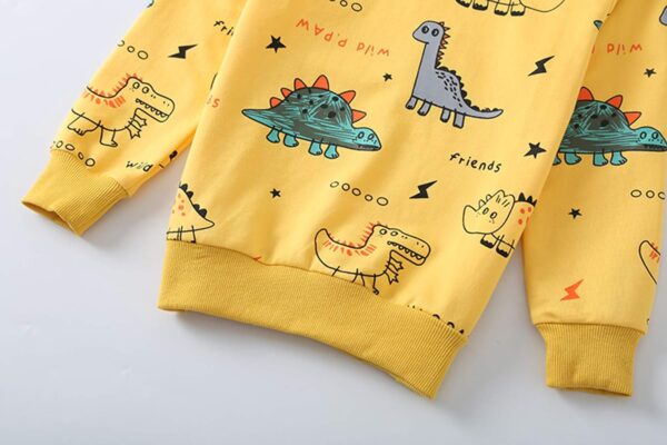 Toddler Baby Boy Clothing Sets Little Dinosaur Printed Long Sleeve Tops and Pants Kids 2pcs Outfits