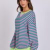 ANRABESS Women Striped Oversized Sweatshirt Long Sleeve Crewneck Shirts 2025 Fall Fashion Pullover Sweater Trendy Clothes