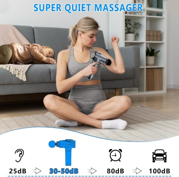 Massage Gun, Muscle Massage Gun for Athletes Handheld Electric Deep Tissue Back Massager, Percussion Massage Device for Pain Relief with 30 Speed Levels 9 Heads,Father's Day Gifts