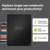 Rocketbook Core Reusable Spiral Notebook, Letter Size 8.5x11, Black - Dotted Pages, App-Connected, Erasable, Durable Cover, Ideal for School, Work, and Creative Projects