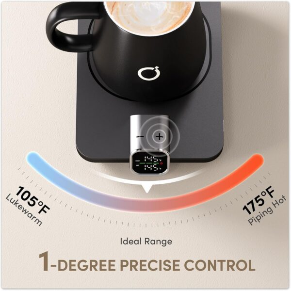 Smart Heated Coffee Mug Warmer & Mug Set - Heated Coffee Warmer with Auto Shut Off, 1°F Precise Temperature Control Coffee Warmer, Electric Mug Warmer for Desk, Birthday Gifts for Women and Men